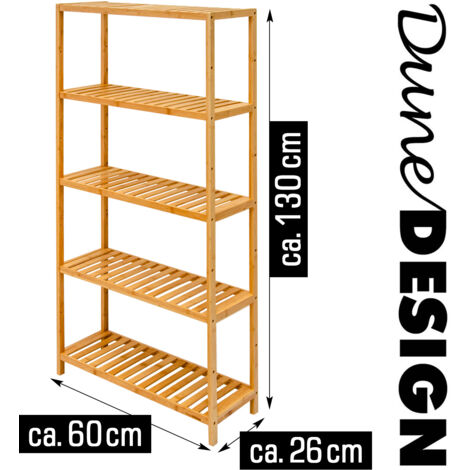 Bambus Regal 130x60 Standregal Bücherregal Küchenregal Badregal Bambusregal Holz