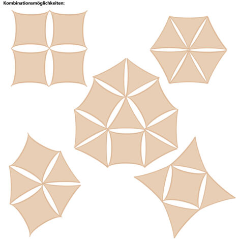 2x3m Sonnensegel Rechteckig Wasserdicht Sonnenschutz Segel Set mit