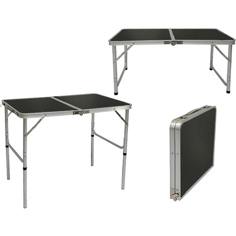 length Aluminium Klapptisch Campingtisch 90x60cm Gartentisch Beistelltisch Klapptisch Picknicktisch Aluminium klappbar und höhenverstellbar 