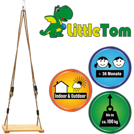 Loggyland Schaukelsitz Aus Holz – 44,5x18,5 Cm, Mit PP-Seilen, Für Kinder Ab 3 Jahren