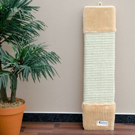 Scratching Board Beige about 55x13.5cm with Plush Sisal Scratch Board