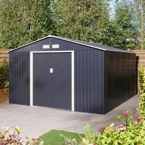 Rowlinson Trentvale 10X12 Apex Metal Shed Dark Grey
