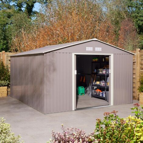 Rowlinson Trentvale 10X12 Apex Metal Shed Light Grey