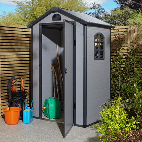 Rowlinson Airevale 4X3 Apex Plastic Shed - Light Grey