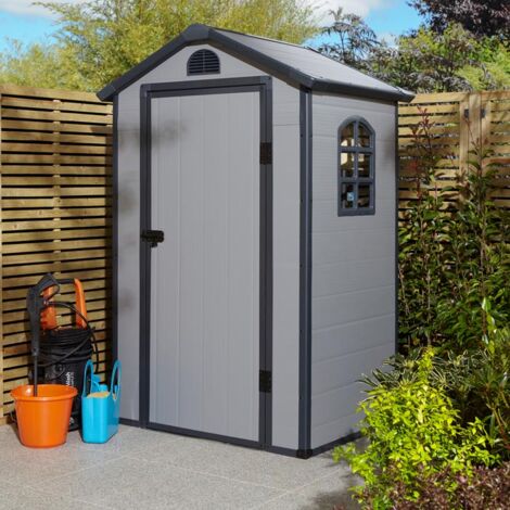 Rowlinson Airevale 4X3 Apex Plastic Shed - Light Grey