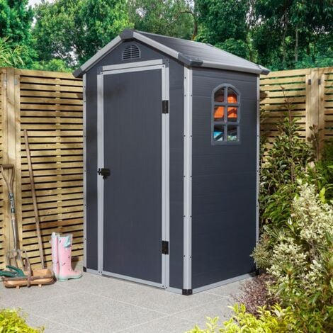 Rowlinson Airevale 4X3 Apex Plastic Shed - Dark Grey