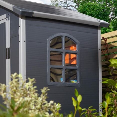 Rowlinson Airevale 4X3 Apex Plastic Shed - Dark Grey