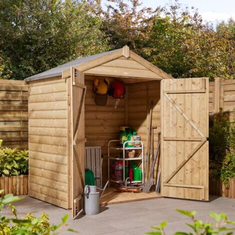 Rowlinson 4x6 Shiplap Apex Shed Double Doors (1/5)