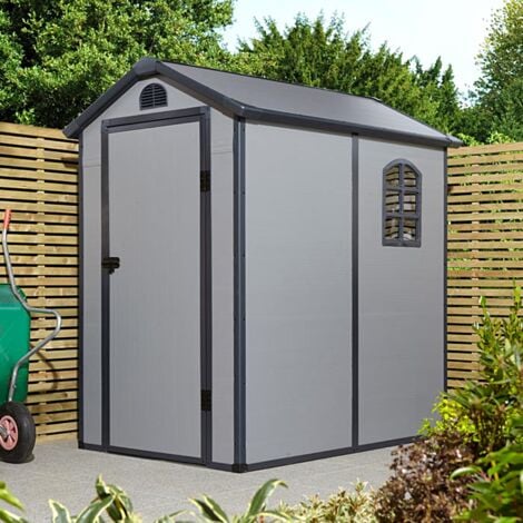 Rowlinson Airevale 4X6 Apex Plastic Shed - Light Grey
