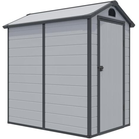 Rowlinson Airevale 4X6 Apex Plastic Shed - Light Grey