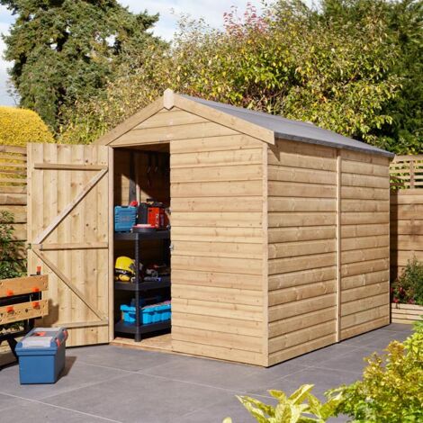 Rowlinson 8x6 Shiplap Apex Shed Single Door (1/5)