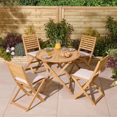 Rowlinson Ashdown Folding 4 Seat Dining Set with Cushions (1/5)