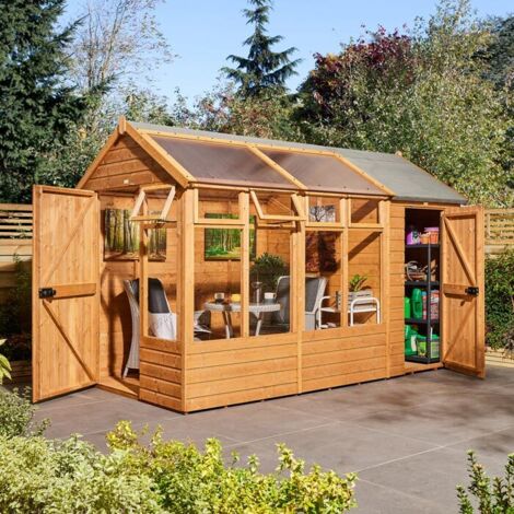 Rowlinson 12X6 Timber Growhouse with Store (1/5)