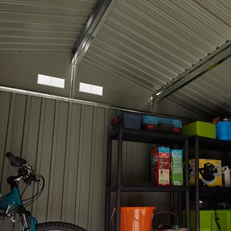 Rowlinson Trentvale 10X8 Metal Apex Shed - Light Grey