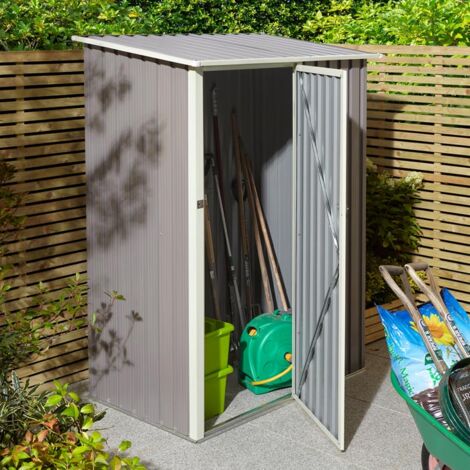 Rowlinson Trentvale 5X3 Metal Pent Shed - Light Grey (1/5)
