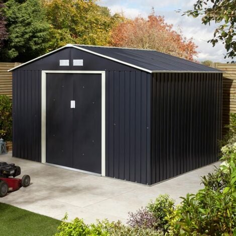 Rowlinson Trentvale 10X8 Metal Apex Shed - Dark Grey
