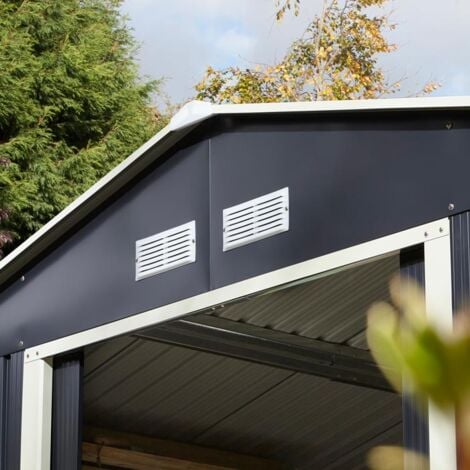 Rowlinson Trentvale 10X8 Metal Apex Shed - Dark Grey
