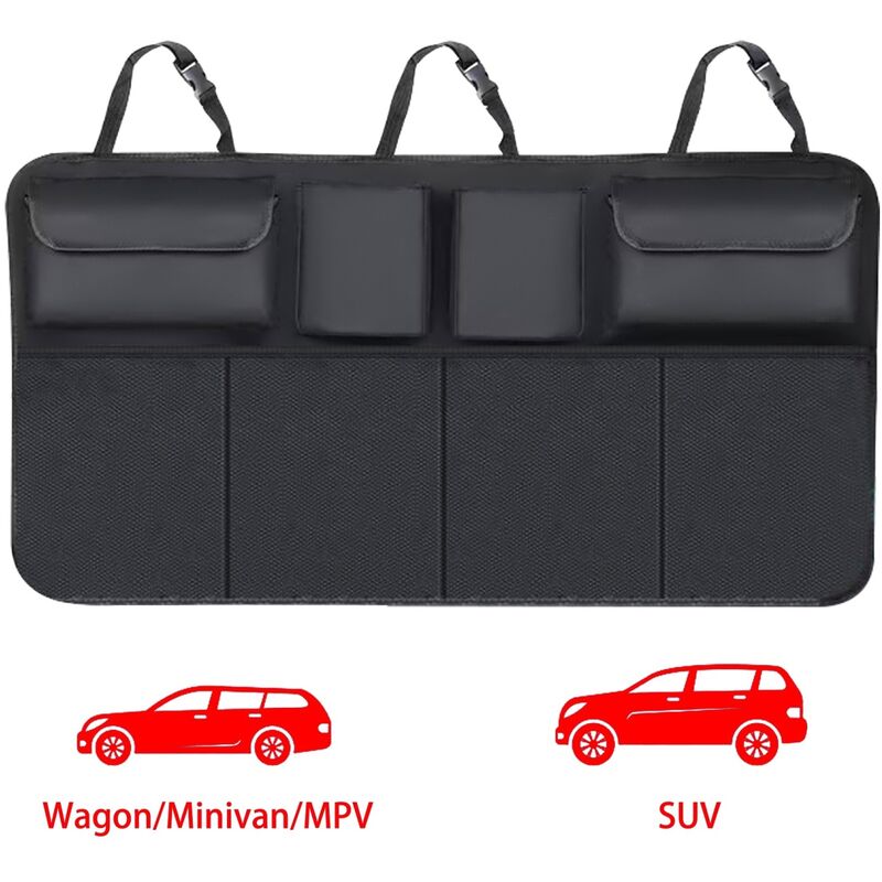 Auto-Hänge-Rücksitz-Kofferraum-Aufbewahrungstasche, Kofferraum-Oxford-Stoff-Hängetasche  (grau)