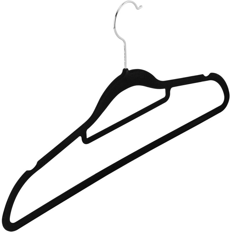 Basics Anzug Kleiderbügel Hosenbügel Beflockt Krawattenbügel Schwarz 30  Stück kaufen bei