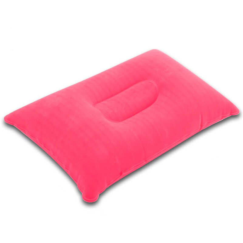 Aufblasbares Kissen in PINK - 33.5 x 22 cm - Rechteckiges Kopfkissen zum  Aufblasen mit ergonomischer Form zum bequemen Schlafen - Perfekt geeignet  beim Campen, bei Ausflügen, Reisen etc.