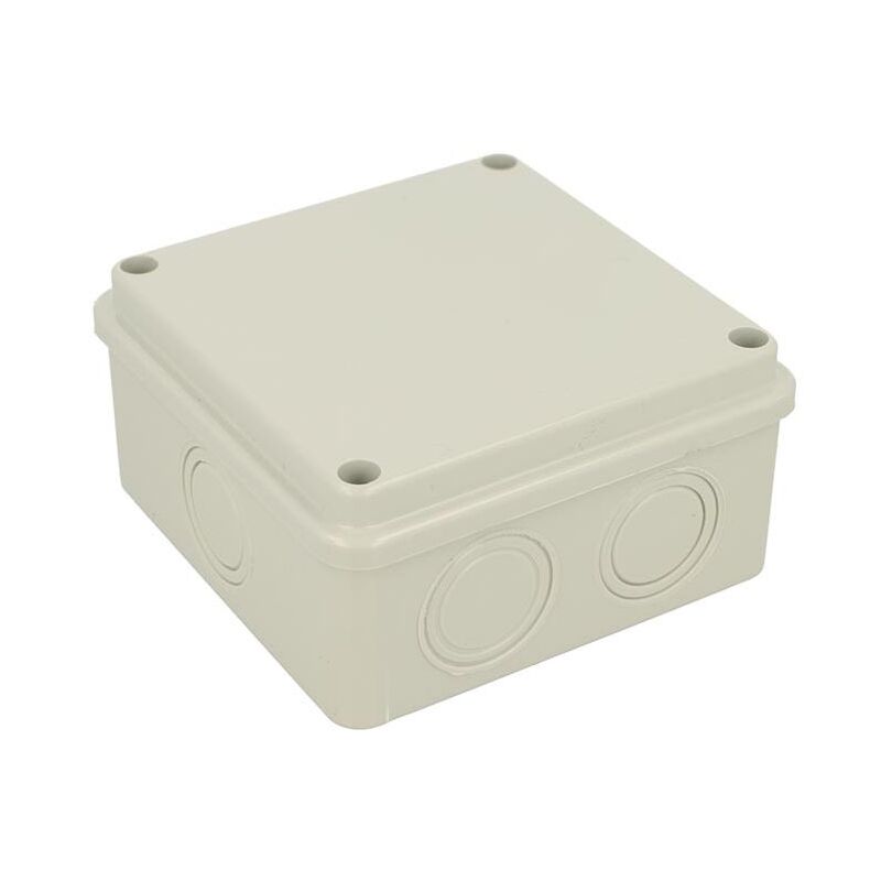 Boite de dérivation industrielle étanche IP54 100x100x50mm, ABS, 6 entrées pré-découpées