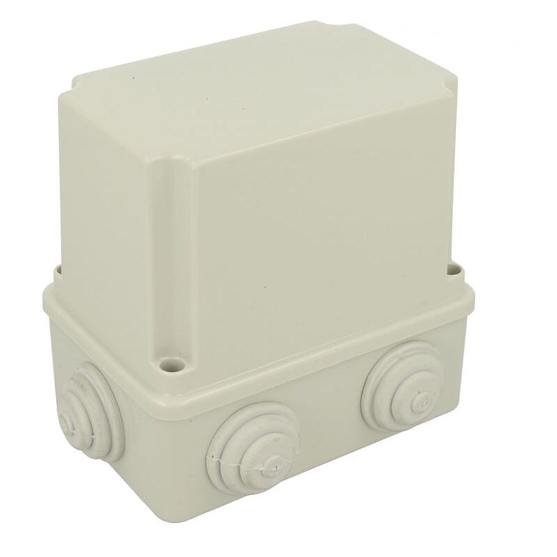 Boite de dérivation IP54 80x120x120mm, avec couvercle rehaussé, 6 entrées membranes souples