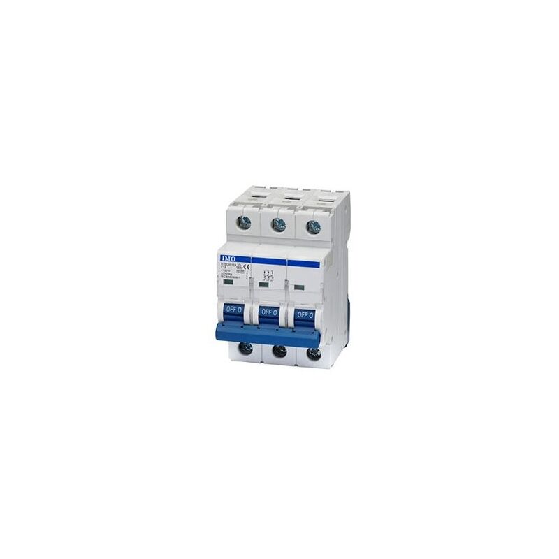 Disjoncteur tripolaire 3P - 4A - pouvoir de coupure 10kA - courbe C - À vis - IMO