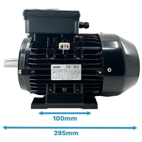 Moteur électrique Monophasé 220V 1.1kW 3000 Tr/min CEMER - Double Condensateur, Type B3 2MLE802