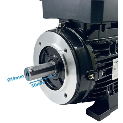 Moteur électrique Monophasé 0,25kW (0,33CV) 230V 1500 Tr/min - Bride B14 - Fort Couple - Neuf