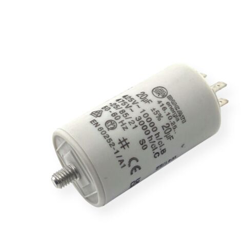 Ducati Energia – Condensateur permanent 20µF – Cosses Faston 6.3 mm – Ø40x70mm – Homologation VDE EN60252-1 – Remplacement pour moteurs et pompes