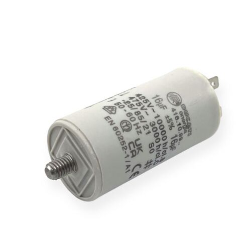 Ducati Energia – Condensateur permanent 16µF à cosses – Ø36x70mm – Homologué VDE EN60252-1 – Durée de vie 10 000 heures