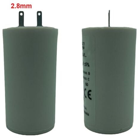 Condensateur 6µF pour moteur de volet roulant 25 Nm. Cosses 2.8 mm.