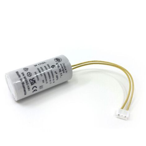 Ducati Energia – Condensateur 6µF pour moteur Bubendorff – Longueur 55mm – Durée de vie 10 000 heures – Connecteur d'origine (1/2)