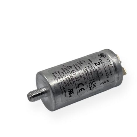 Condensateur permanent aluminium 2µF à cosses faston simple - Ø30x60mm - DUCATI