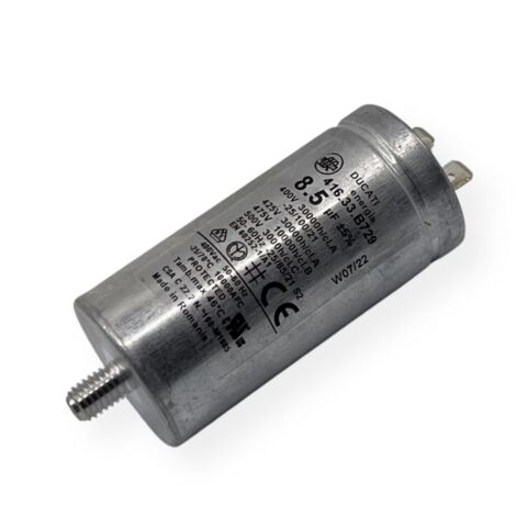 Condensateur permanent aluminium 8,5µF à cosses faston simple - Ø35x72mm - DUCATI