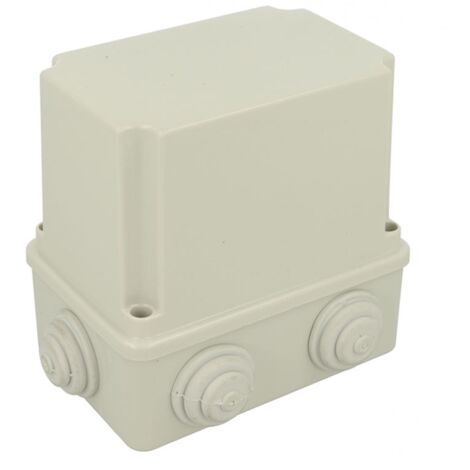 Boite de dérivation IP54 80x120x120mm, avec couvercle rehaussé, 6 entrées membranes souples