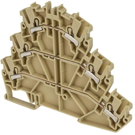 Borne de jonction trois étages à ressort 2,5mm² - pas 5mm - beige - type PushFit - IMO (1/4)