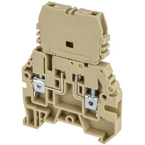 Borne de jonction avec porte-fusible amovible 4mm² - pas 6mm - beige - IMO (1/5)