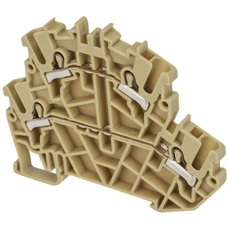 Borne de jonction deux étages à ressort 2,5mm² - pas 5mm - beige - type PushFit - IMO (1/4)