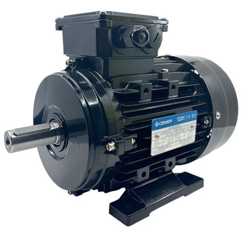 Moteur Électrique Triphasé 0.75kW/1CV, 1500Tr/min, 230/400V, B3, HA80, IE3, Alu - CEMER (1/5)