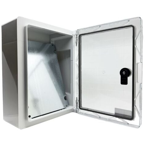 Coffret électrique ABS 280x210x130 étanche IP65 - Porte transparente - avec plaque de fond
