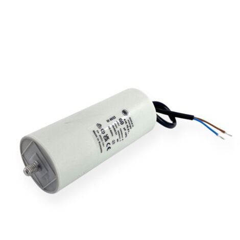 Ducati Energia – Condensateur permanent 60µF – Longueur 117mm, diamètre 50mm, câble 25cm – Compatible moteurs 220V et pompes – Durée de vie 10.000h