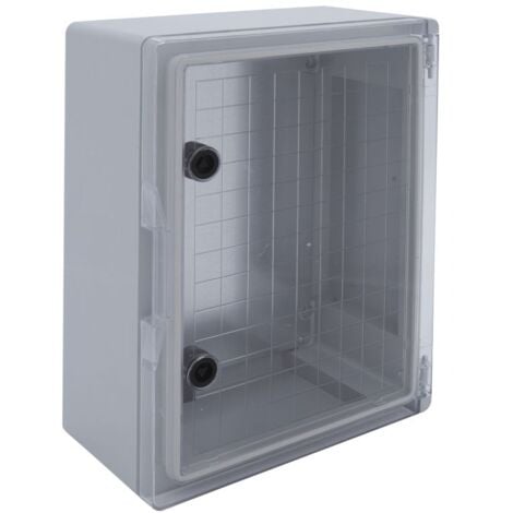 Coffret électrique ABS 400x300x165 étanche IP65 - Porte transparente - avec plaque de fond