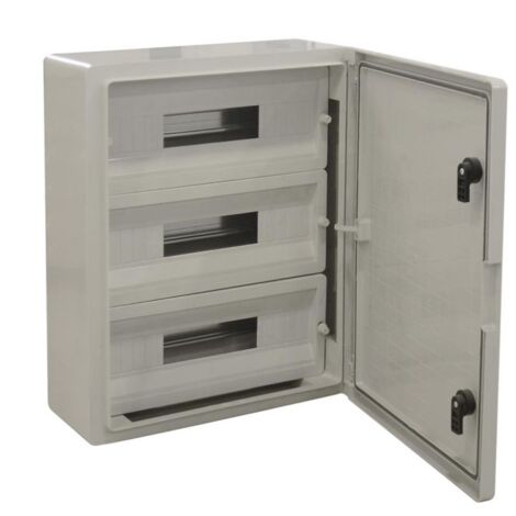 Em Distribution – Coffret électrique nu 51 modules 500x400x175mm – Étanche IP65 – Résistant aux chocs IK10 – Avec rail DIN inclus