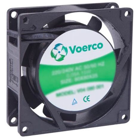 Ventilateur axial carré 230Vac 92X92X25 - débit d'air 57m3/h - 15W