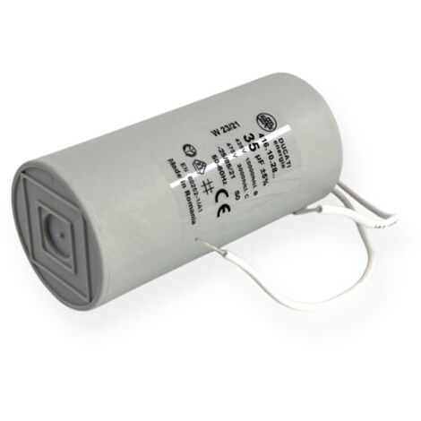 Ducati Energia – Condensateur permanent 35µF – Ø45x92mm – Longueur de fils 150mm – Homologué VDE EN60252-1 – Pour moteurs monophasés 220V
