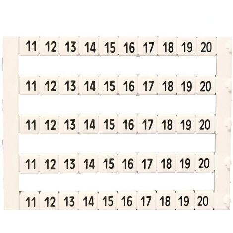 50 étiquettes de repérage 5mm, marqué 11 à 20 MT5-11-20 (1/2)