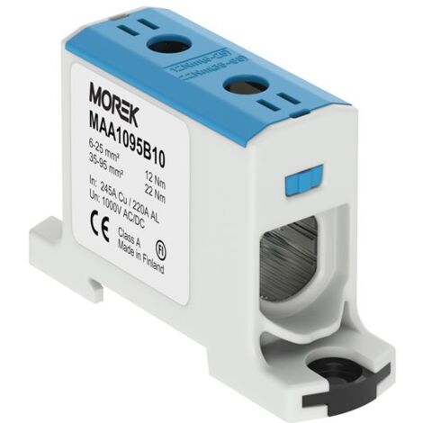 Bornier de jonction alu-cuivre 6 à 95mm² 1000V AC/DC – Rail DIN pour câblage électrique – Connexions sécurisées et faciles