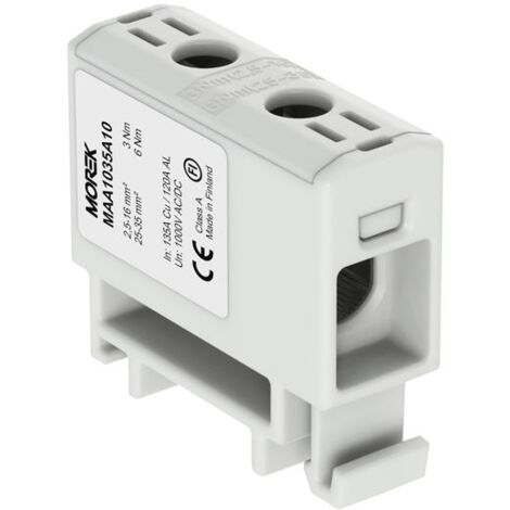 Borne pour tableau électrique 2,5 à 35mm² 1000V AC/DC – Rail DIN pour câbles alu et cuivre – Connexion sécurisée