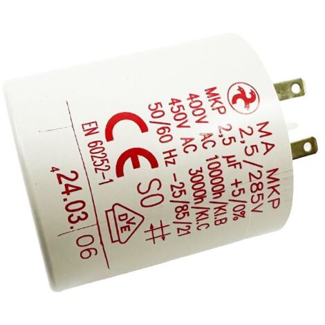 Condensateur 2,5µF - Ø30x33mm - pour moteur de volet roulant Cosses 2.8 mm - Somfy 5113665A